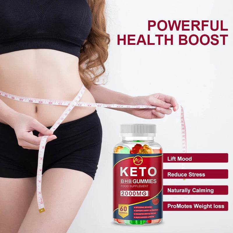 3-Pack Advanced Weight Loss Keto Gummies Ketone Fat Burner Weight Loss Detox Cleanse Immune System Dietary Supplement